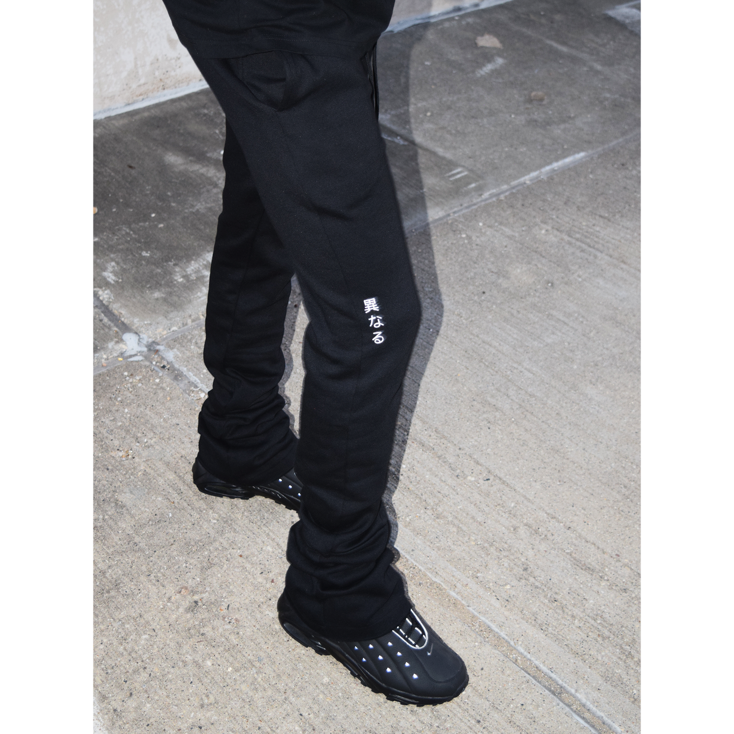 "Logo" Stacked Sweatpants (Black)