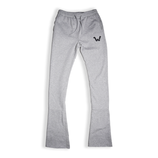 "Logo" Stacked Sweatpants (Grey)